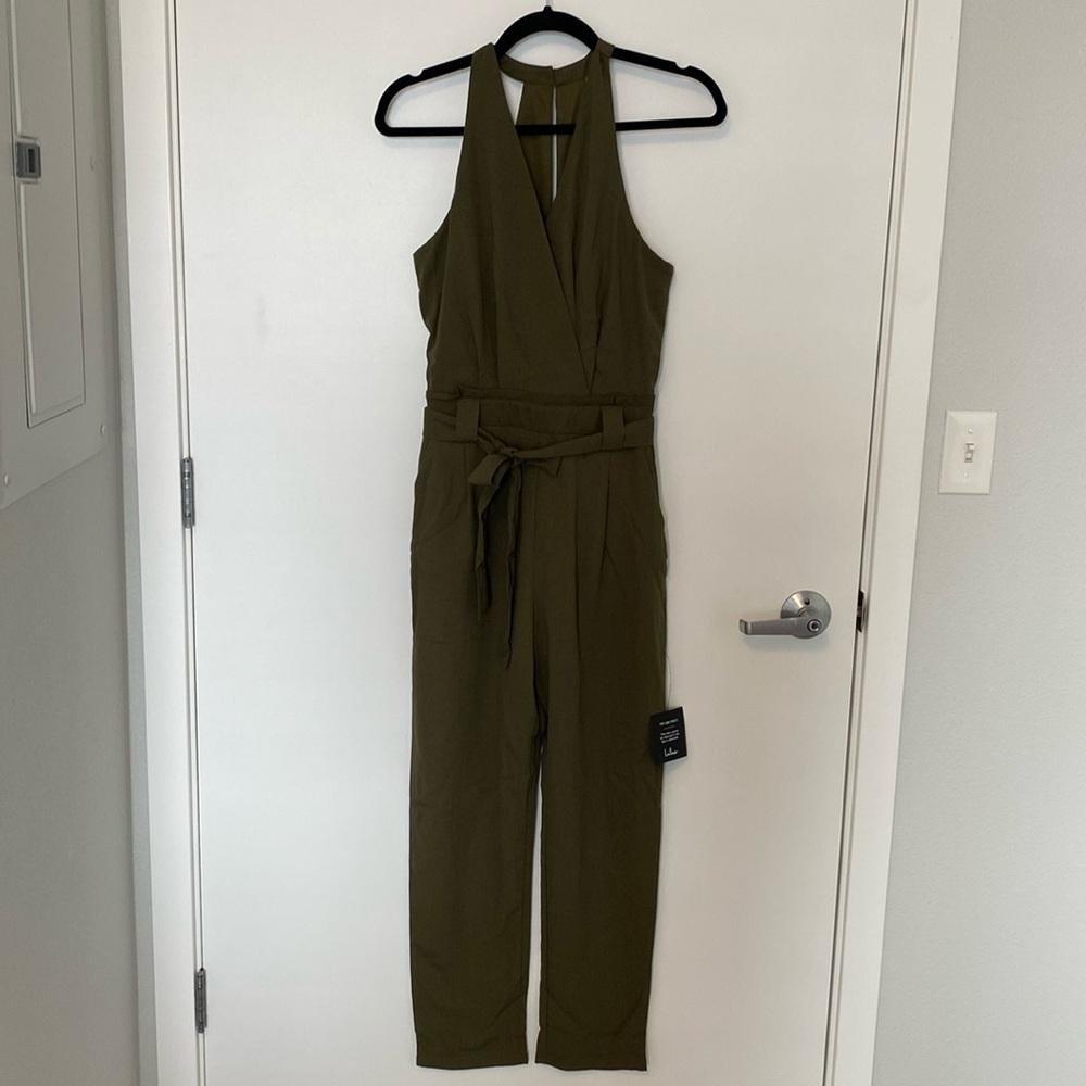 NWT Lulu’s olive green dressy jumpsuit XS